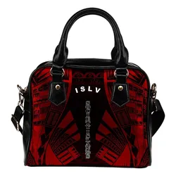 Society Islands Shoulder Handbag - Polynesian Tattoo Red