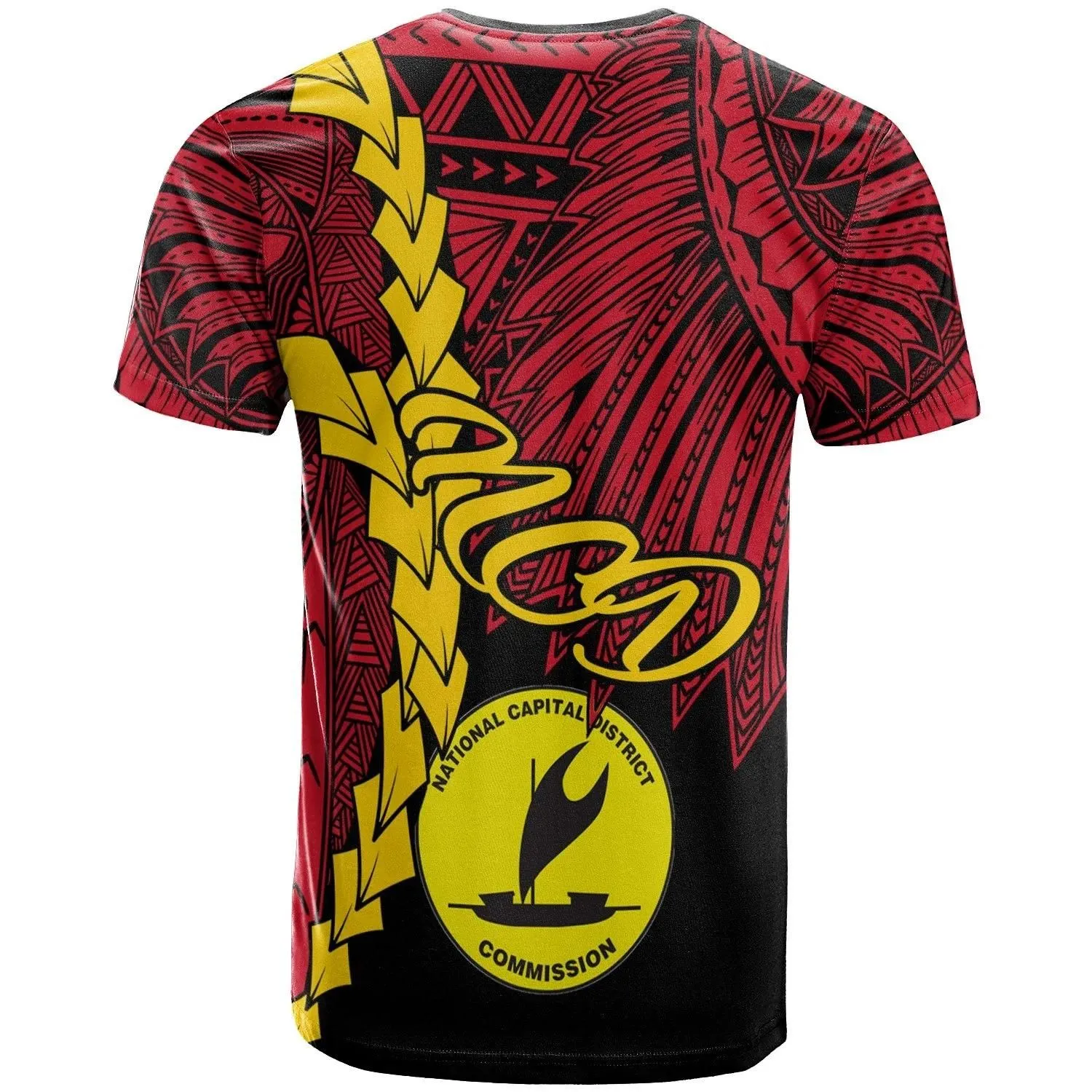 Papua New Guinea National Capital District Province Polynesian T-Shirt - Tribal Wave Tattoo - BN12