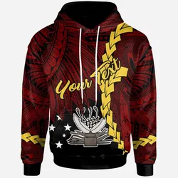 Papua New Guinea Western Province Polynesian Custom Personalised Hoodie - Tribal Wave Tattoo