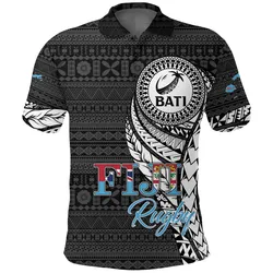 Custom Personalised Fiji Rugby Bati Tapa Pattern Polo Shirt LT2