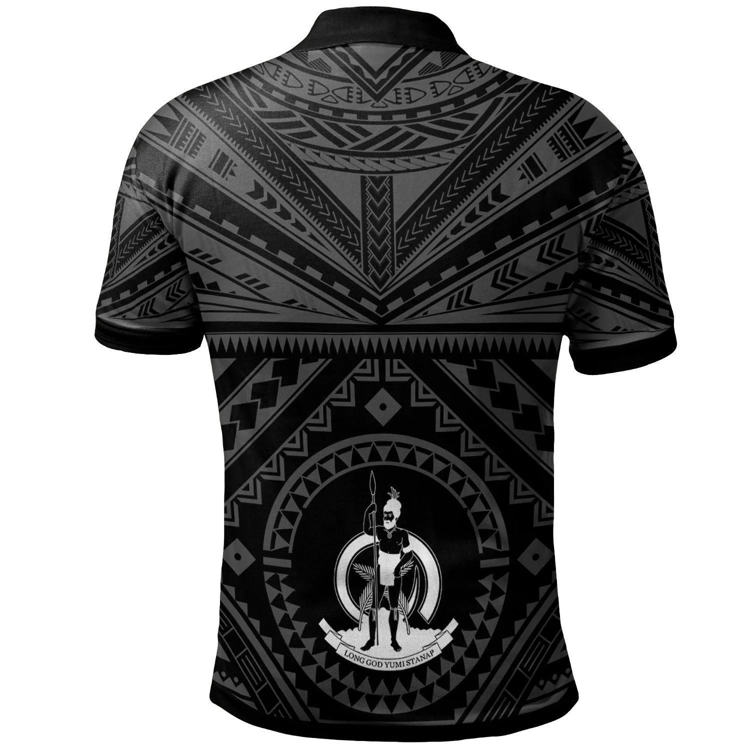 Vanuatu Personalised Polo Shirts - Vanuatu Seal With Polynesian Tattoo Style