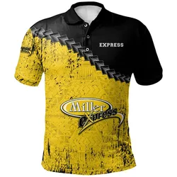 Moose Jaw Miller Express Polo Shirt Grunge Polynesian Tattoo - CA BASEBALL