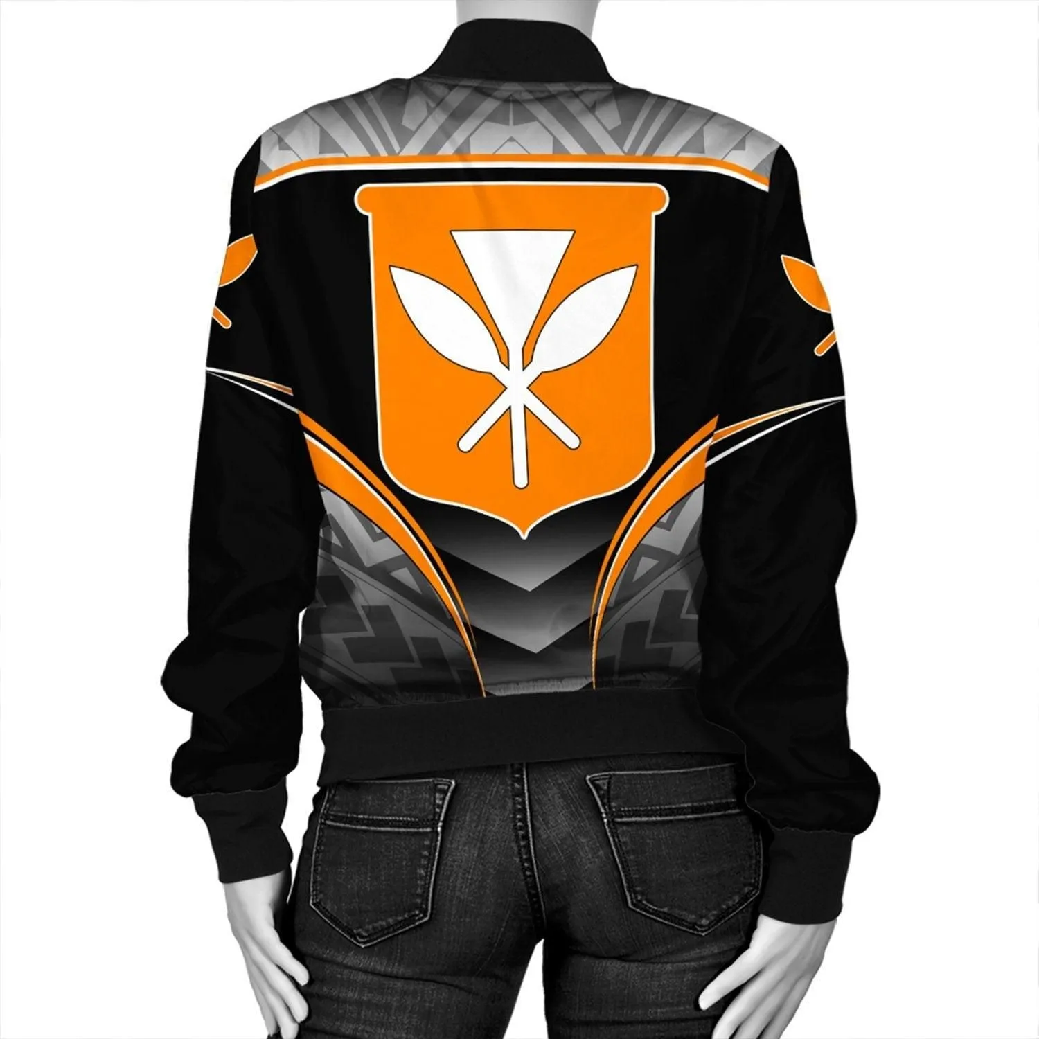 Hawaiian - Polynesian Kanaka Womens Bomber Jacket - Mea Kaua Style