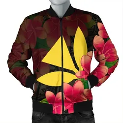 Hawaiian Kanaka Plumeria Polynesian Bomber Jacket