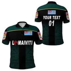 (Custom Personalised) Fiji Lomaiviti Rugby Polo Shirt Simple Vibes, Personalized Text And Number LT8