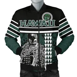 Personalised - Hawaii Kakau Polynesian Warrior Football Mens Bomber Jacket - Rainbow Style