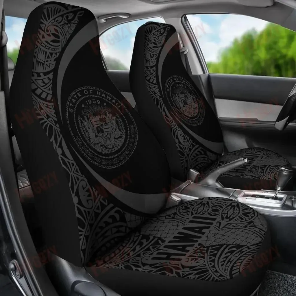 Hawaii Coat Of Arm Polynesian Car Seat Covers - Circle Style 07 J1