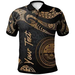 Federated States Of Micronesia Polynesian Custom Personalised Polo Shirt - Poly Tattoo Gold Version