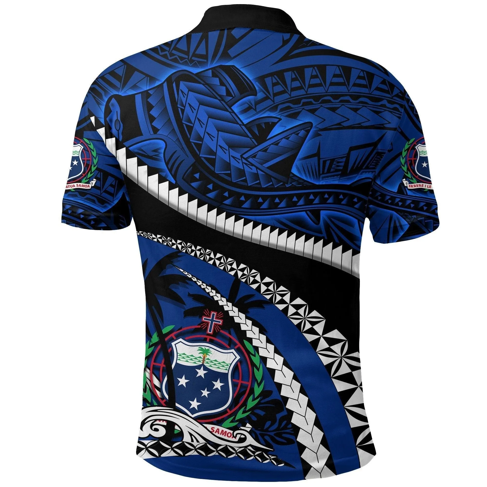 Samoa Polo Shirt Polynesian Shark Tattoo