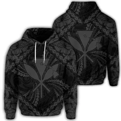 Hawaiian Map Kanaka Hibiscus Gray Polynesian Hoodie
