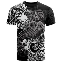 Papua New Guinea T shirt - White Shark Polynesian Tattoo