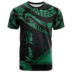 Tokelau Polynesian Custom Personalised T shirt - Poly Tattoo Green Version