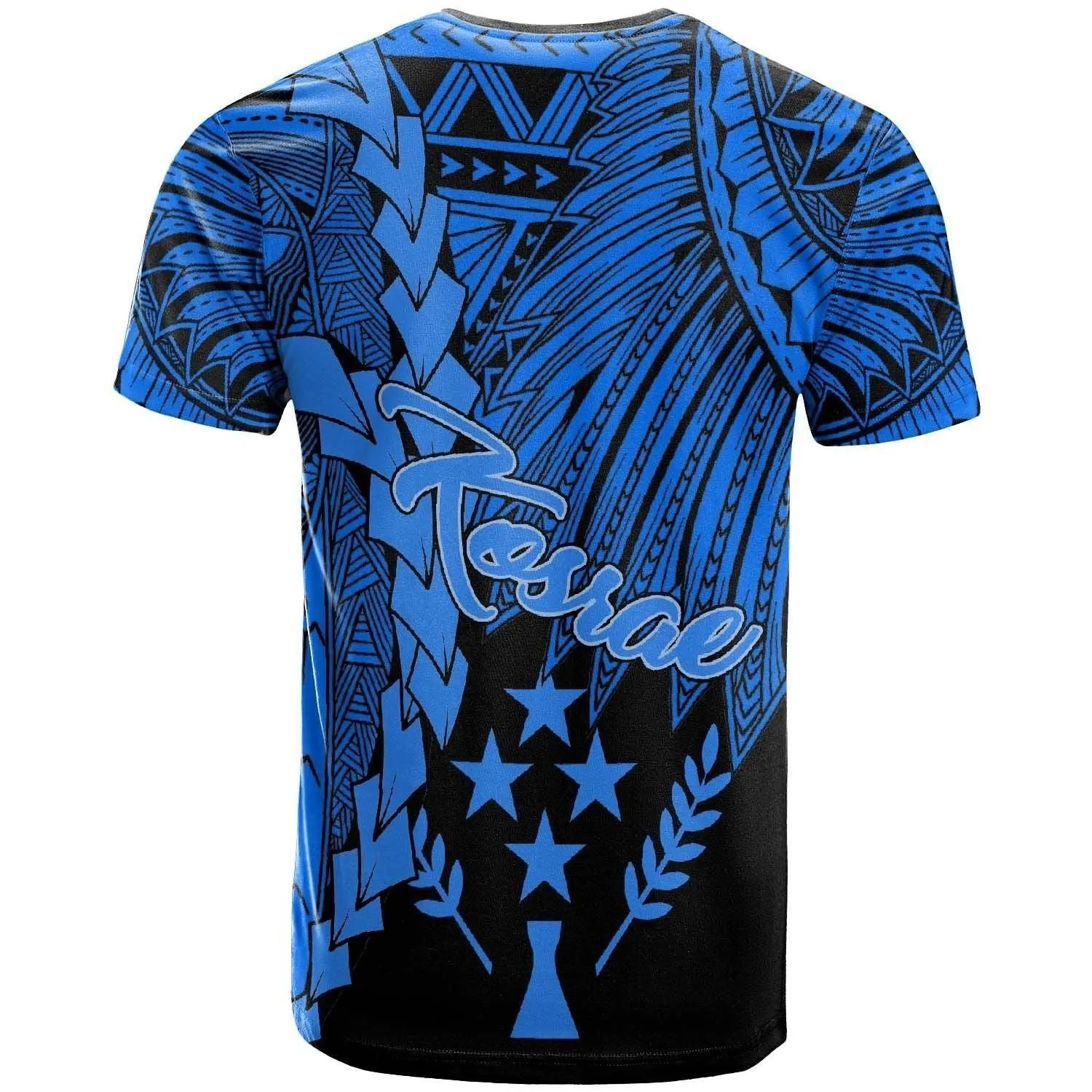 Kosrae Micronesia T Shirt - Tribal Wave Tattoo Blue