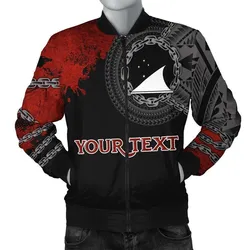 Tokelau Polynesian Personalised Mens Bomber Jacket - Polynesian Chain Style