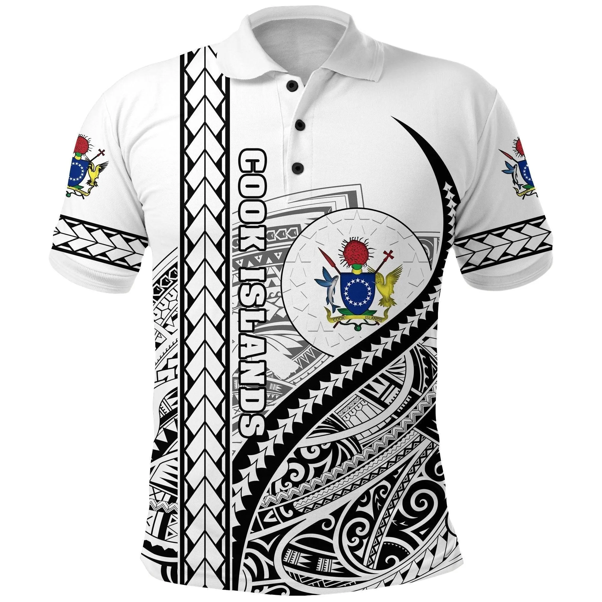 (Custom Personalised) Cook Islands Rugby Polo Shirt Simple - Custom Text and Number