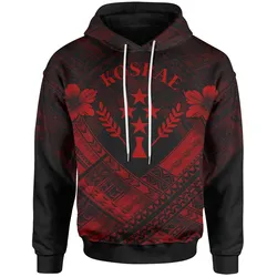 Kosrae Polynesian Personalised Hoodie - Kosrae Red  Camisole Hibiscus Style - BN18