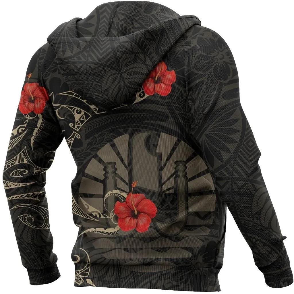 Alohawaii Clothing - Hoodie Tahiti Hibiscus Tattoo Style A7