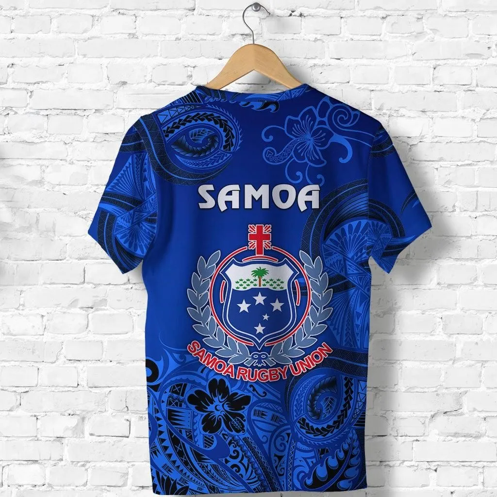 Samoa Manu T shirt Rugby Unique Style Full Blue LT8