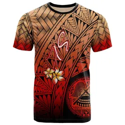 American Samoa Polynesian T Shirt - Plumeria Tattoo Tribal