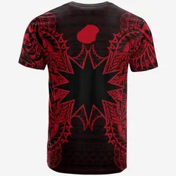 Nauru All T shirt - Nauru Flag Map Polynesian Tattoo Red