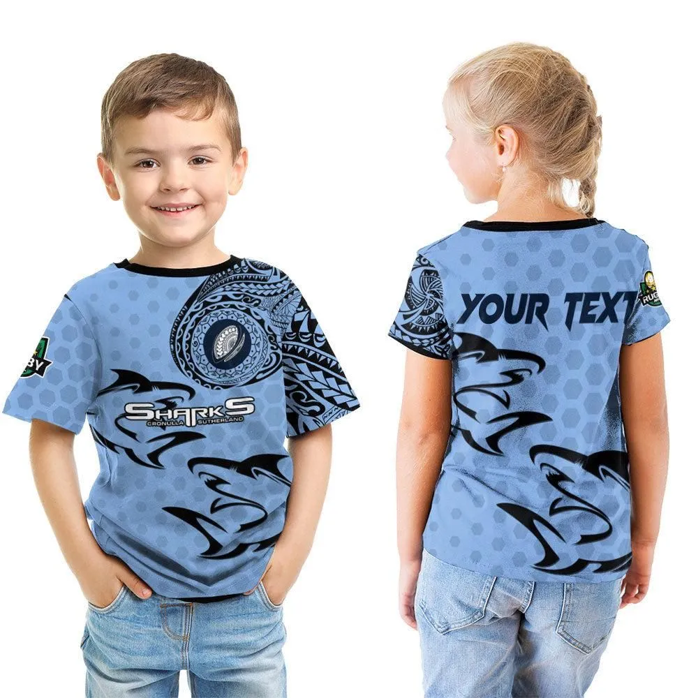 Vibe Hoodie Clothing - (Custom) Cronulla Sutherland Sharks Polynesian Tattoo Style T Shirt