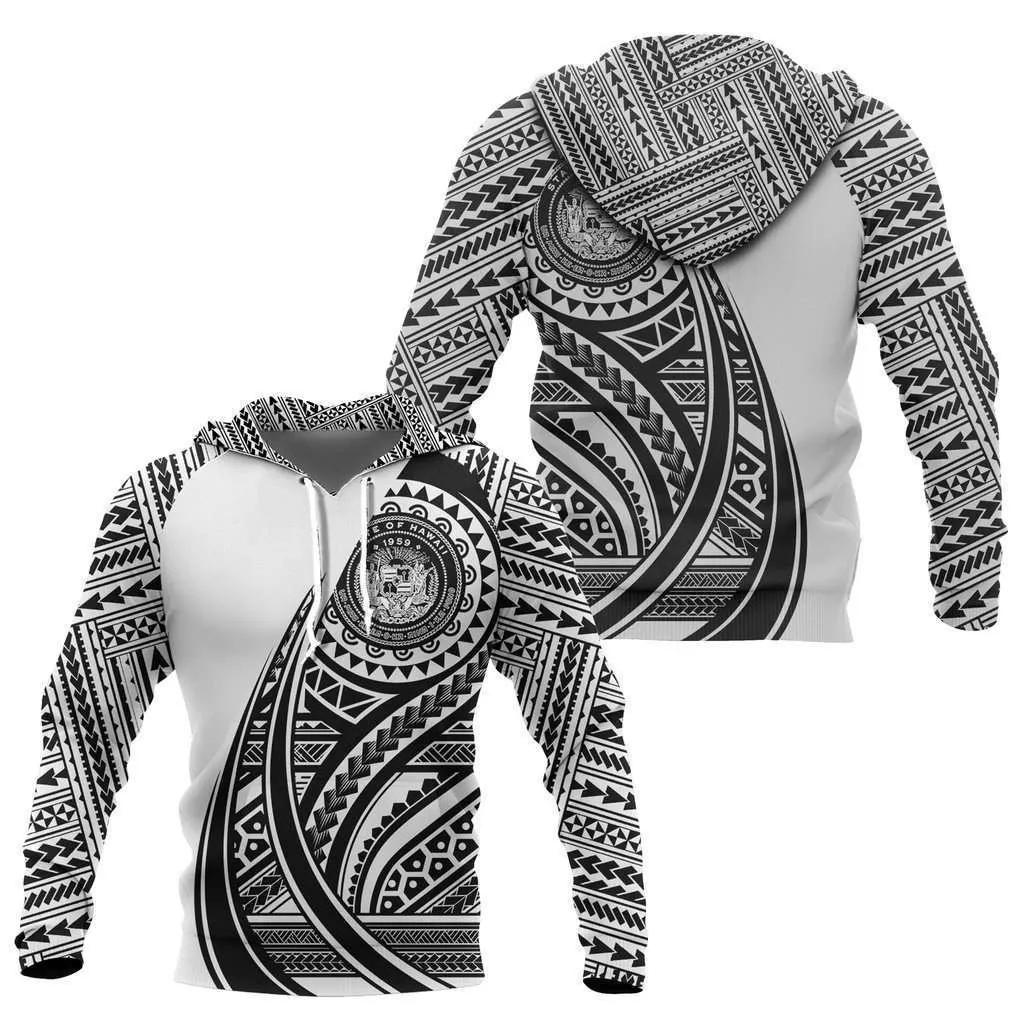 Hawaii Coat Of Arms Polynesian Tattoo Pullover Unisex Hoodie Bt01