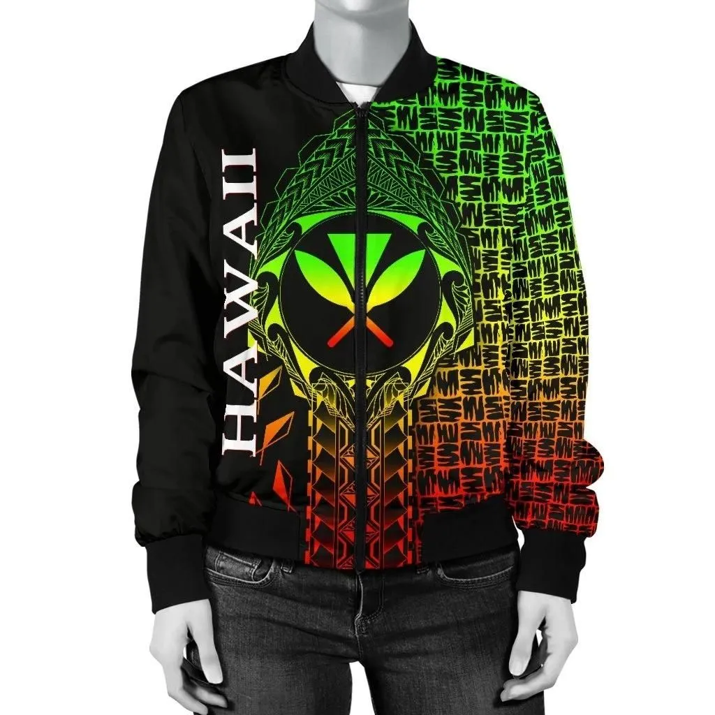 Alohawaii Jacket - Bomber Jacket Hawaii - Kanaka Maoli Rocket Style (Reggae)- BN1828