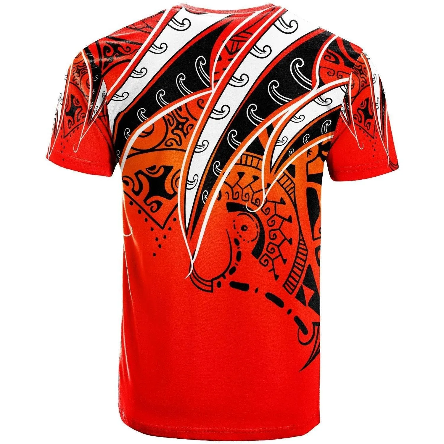 Yap T shirt - Tropical Leaf Red Gradient Style