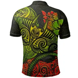 Hawaii Manta Ray Polo Shirt, Polynesian Tattoo Golf Shirt BN15