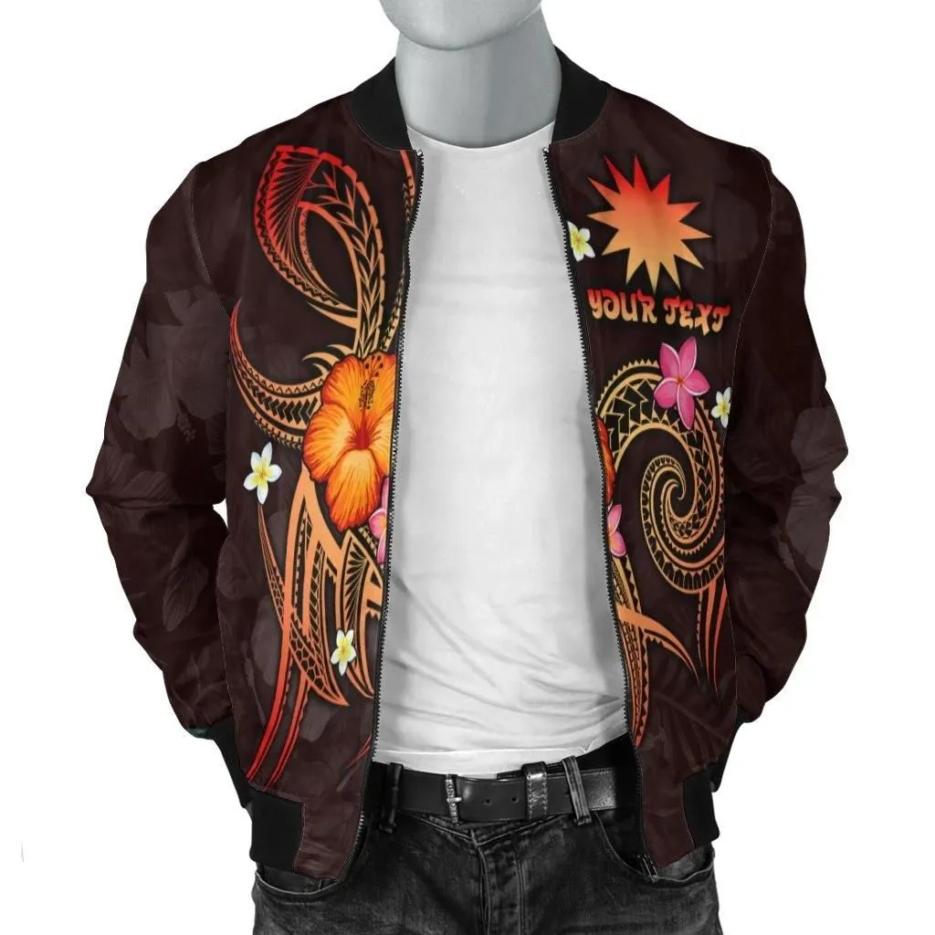 Nauru Polynesian Personalised Women's Bomber Jacket - Legend of Nauru (Red) - BN15