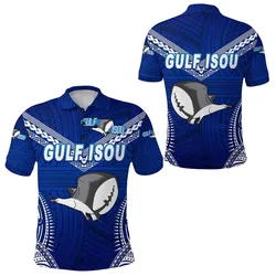 Papua New Guinea PRK Gulf Isou Polo Shirt Rugby Original Style Blue LT8