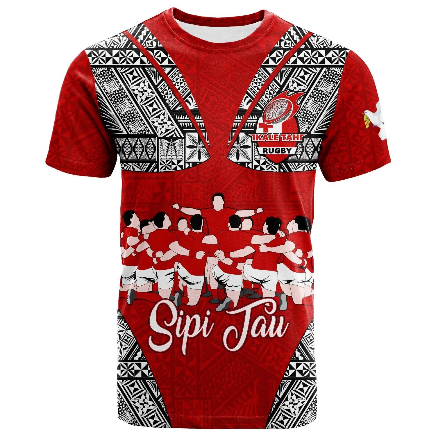 Custom Personalised Tonga Rugby Ikale Tahi Sipi Tau T Shirt LT2