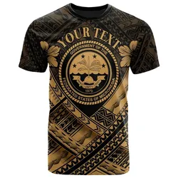 Federated States of Micronesia Polynesian Custom Personalised T-Shirts - Federated States of Micronesia Gold Seal Camisole Hibiscus Style - BN18