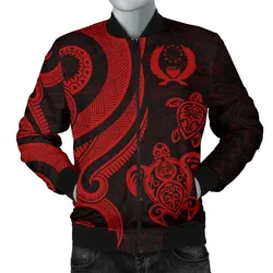 Pohnpei Micronesian Men Bomber Jacket - Red Tentacle Turtle