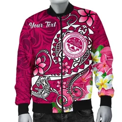 FSM Custom Personalised Mens Bomber Jacket - Turtle Plumeria (PINK)