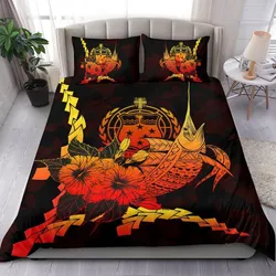 Samoa Polynesian Bedding Set - Swordfish With Hibiscus