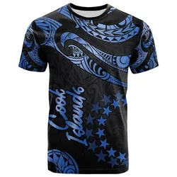 Cook Islands Polynesian T-Shirt - Poly Tattoo Blue Version