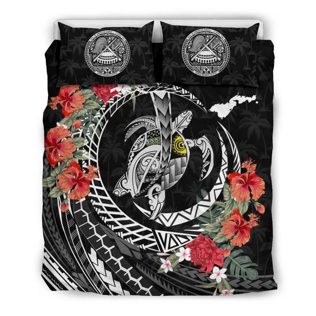 Polynesian American Samoa Polynesia Map Turtle Hibiscus A Bedding Set Camlisd