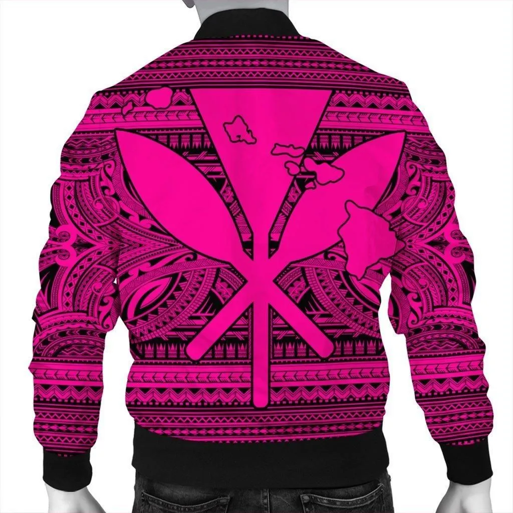 Hawaiian Kanaka Polynesian Tribal Bomber Jacket Reggae Color Pink