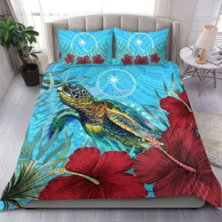 Alohawaii Bedding Set - Chuuk Turtle Hibiscus Ocean Bedding Set A95
