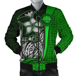 Federated States of Micronesia Mens Bomber Jackets Green - Turtle With Hook