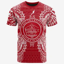 Palau All Palau Seal Map Polynesian Tattoo Red White Unisex 3D T-Shirt All Over Print ONCLR