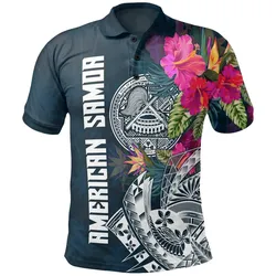 Alohawaii Shirt - Polo Shirt American Samoa - Polynesian Hibiscus with Summer Vibes - BN15