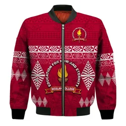 Beulah College Bomber Jacket Ngatu Pattern Tonga LT13