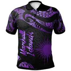 Marshall Islands Polynesian Polo Shirt - Poly Tattoo Purple Version