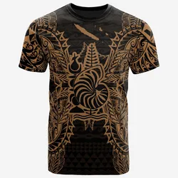 New Caledonia All New Caledonia Coat Of Arms Map Polynesian Tattoo Gold Unisex 3D T-Shirt All Over Print ONCKT