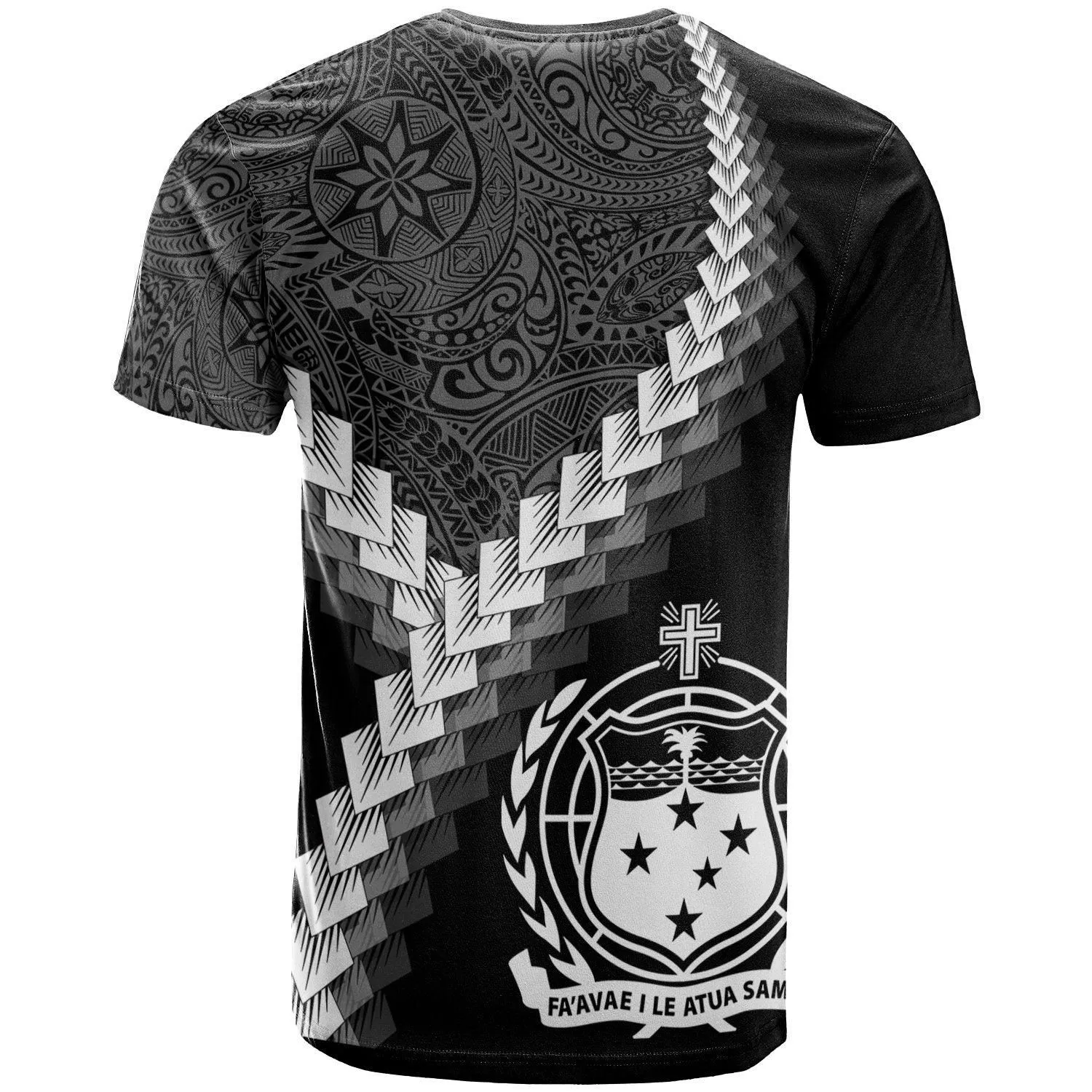 Samoa T-Shirt - Coat Of Arms With Polynesian Tattoo