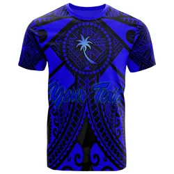 Chuuk Custom Personalised T Shirts- Blue Seal with Polynesian Tattoo