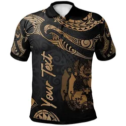 Tonga Polynesian Custom Personalised Polo Shirt - Poly Tattoo Gold Version