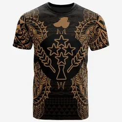 Kosrae All osrae Flag Map Polynesian Tattoo Gold Unisex 3D T-Shirt All Over Print ONCKQ